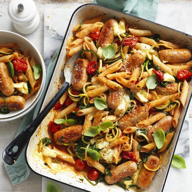 Pork Chipolatas Pasta Bake