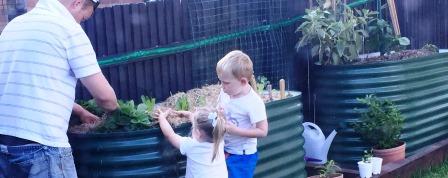The Free Range Butcher kids helping us in the garden