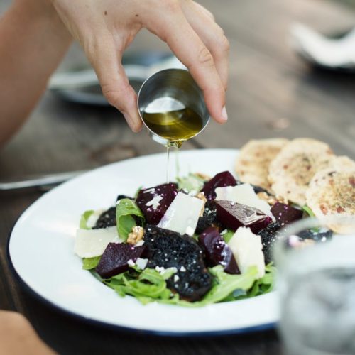 Veggies for Breakfast, Lunch and Dinner Salad with dressing