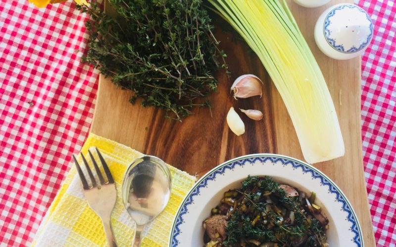 Chicken Livers with Thyme, Garlic & Leek Chicken Livers