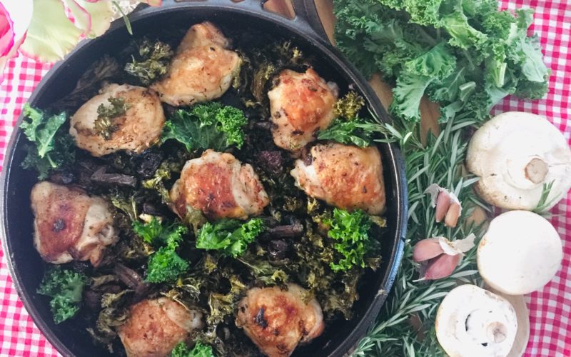 Chicken Cutlets Bake with Kale and Mushrooms Chicken Cutlets Bake