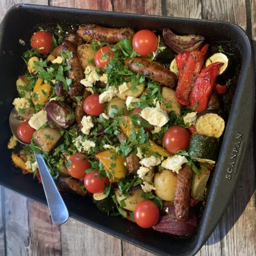 Mediterranean Pork Sausage Tray Bake Pork Sausages Tray Bake